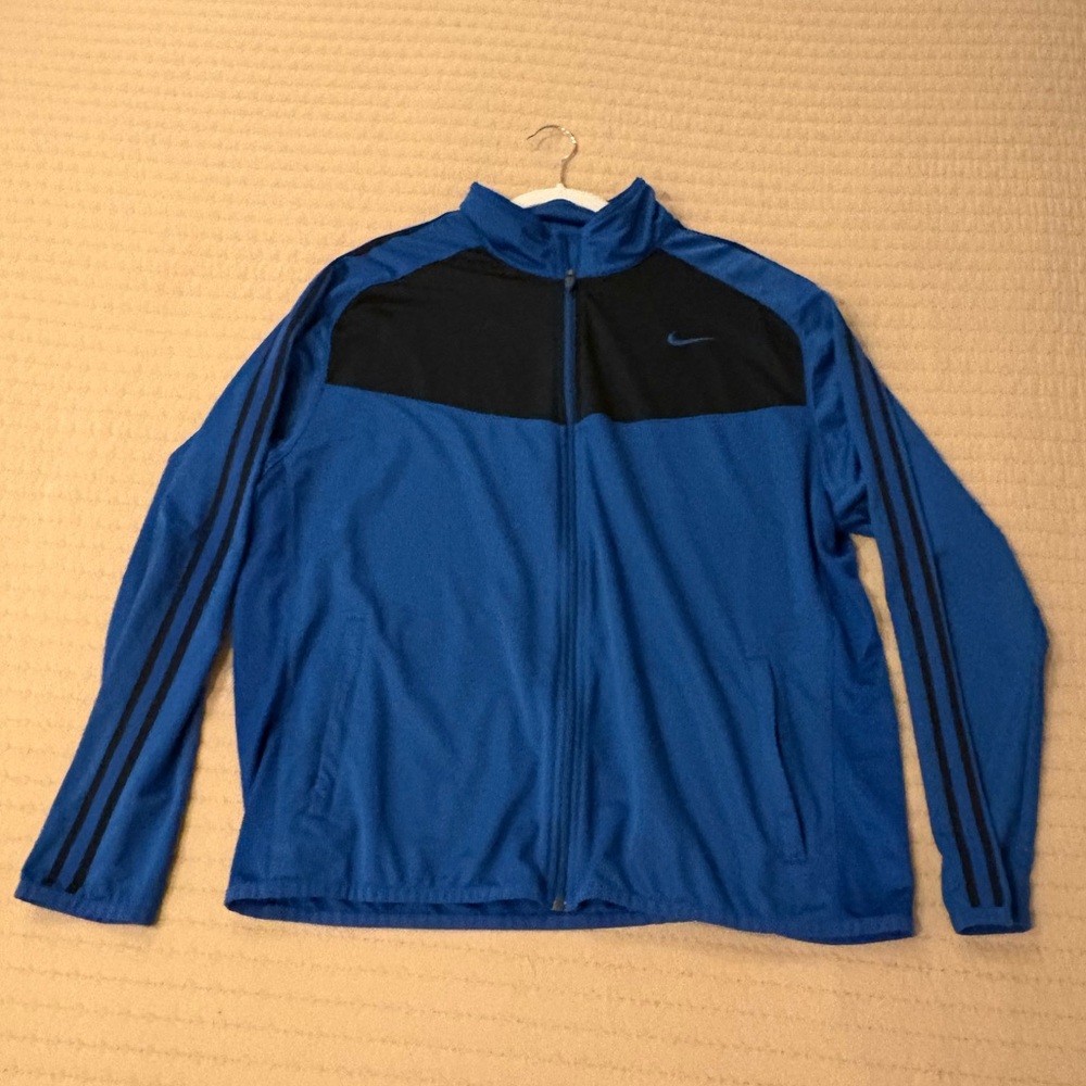 Nike Men's Blue and Black Track Jacket